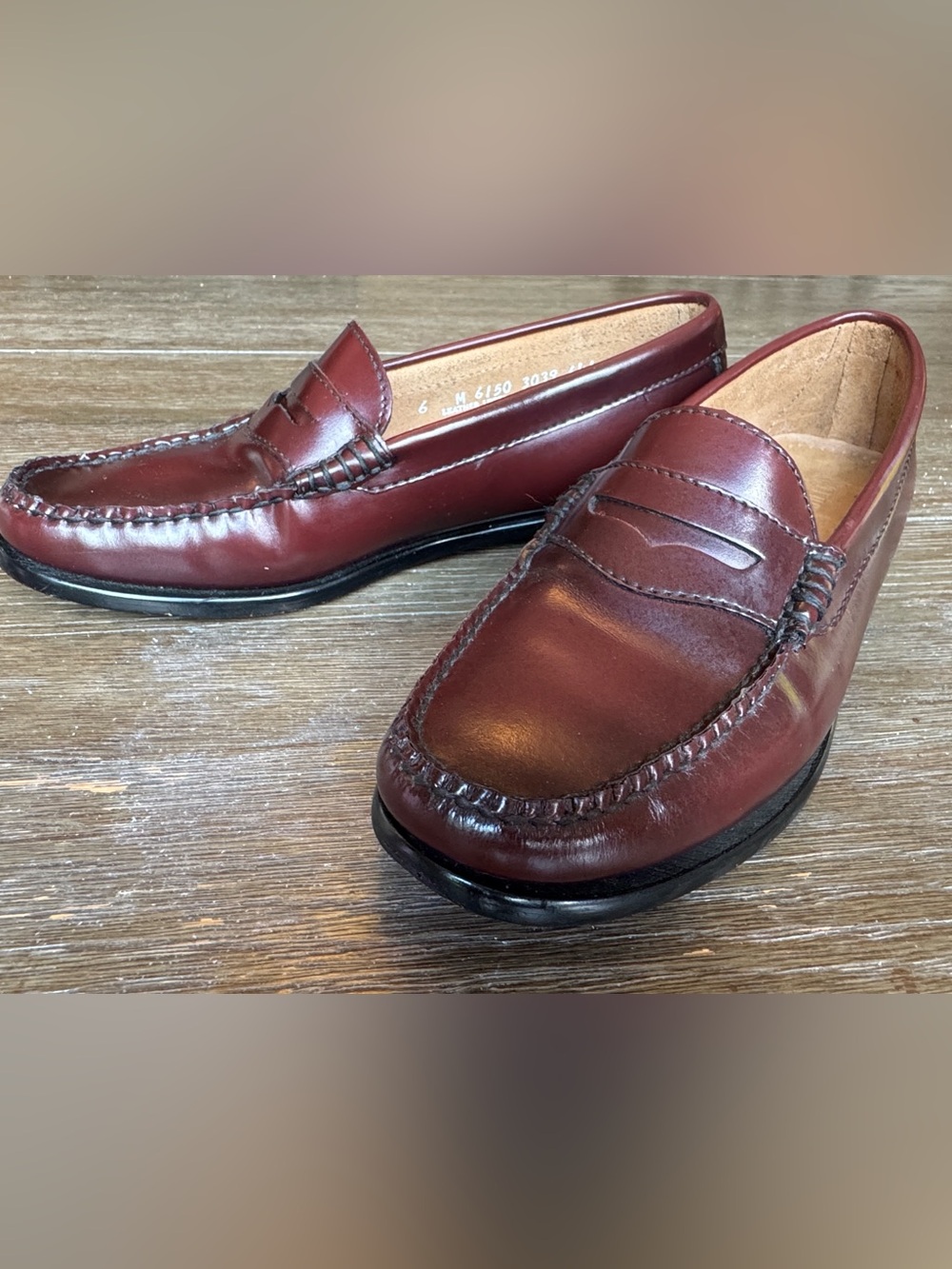 Women’s G.H Bass Burgundy Oxblood Leather Penny Loafers